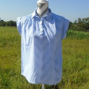 GAP blue and white striped blouse